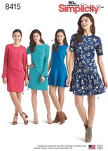 Simplicity Sewing Pattern 8415 Womens Thigh Knee Length Dress Sizes 6-14 - $8.96