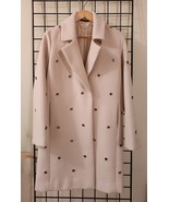 NWT Elie Tahari Double Breasted Cream Wool Blend Coat W/ Grommet Accents... - £183.87 GBP