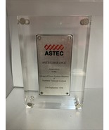 Lucite Paperweight Desk Commemorative ASTEC Acquisition Of Northern Telecom - $173.72 CAD