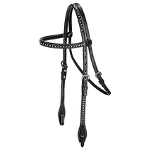 TABELO Leather Browband Headstall with Stainless Steel Spots - $93.95