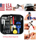 147 Pcs Watch Repair Kit Watchmaker Back Case Remover Opener Link Pin Sp... - £22.81 GBP