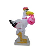 6 FOOT TALL BABY SHOWER INFLATABLE PINK STORK IT&#39;S A GIRL YARD LAWN DECO... - £51.66 GBP