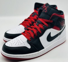 NEW Nike Air Jordan 1 Mid White Gym Red Black DQ8426-106 Men&#39;s Size 10 - £117.43 GBP