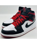 NEW Nike Air Jordan 1 Mid White Gym Red Black DQ8426-106 Men&#39;s Size 10 - £118.26 GBP