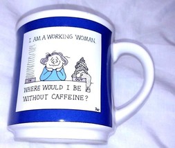 Vintage Dale Working Woman Where Would I Be Without Caffeine Coffee Mug Japan - £5.57 GBP