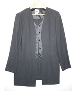 Vintage Leslie Fay Dresses Black Sparkly Evening Jacket Button Down Size 8 - $24.99