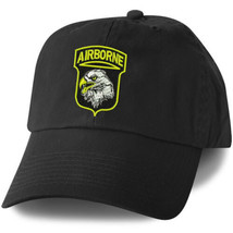 ARMY AIRBORNE 101ST EMBROIDERED MILITARY BLACK HAT CAP - £26.26 GBP