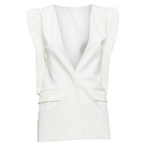 Maison Martin Margiela Silky Padded Deconstructed Vest Women Cream Size 38 - $550.05