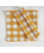 19&quot; x 19&quot; Dinner Napkins ~ Gold &amp; White Check ~ 100% Cotton Fabric - $30.69 CAD