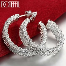 Fashion 925 Sterling Silver Earring For Women Round Stud Earring Christmas Gift  - £10.29 GBP