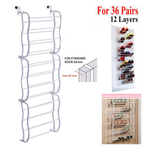 Over The Door 36 Pairs Shoe Rack Storage Shelf Stand Organiser Hanging S... - £37.49 GBP