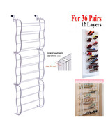 Over The Door 36 Pairs Shoe Rack Storage Shelf Stand Organiser Hanging S... - £37.97 GBP