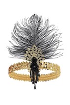 1920s Headpiece Flapper Headband Carnival Crystal Showgirl Hair Band Great Gatsb - £25.90 GBP