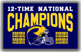 Michigan Wolverines Football National Champions Flag 90x150cm 3x5ft Best Banner - £11.95 GBP