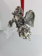 Hallmark Ornament Angelic Flight Silver Plated Crystal Vintage 98 No Box - £12.85 GBP