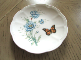 Lenox Butterfly Meadow Dessert Plate 6.5&quot; Monarch Butterfly Blue Floral - £7.75 GBP