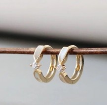 10ct Solid Gold Promise Ring Huggie Hoops Earrings 9k, 10k, special, gift, gem - £121.58 GBP