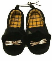 Wonder Nation Girls Infants Pre Walk Shoes Size 3 Casual Canvas Black Cat - £9.27 GBP