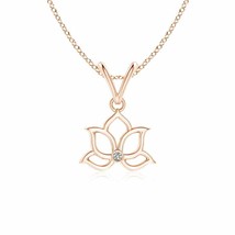 ANGARA 0.01 Ctw Natural Diamond Pendant Necklace in 14K Solid Gold (Grade-KI3) - £226.34 GBP