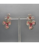 Vintage Flower Earrings Silver Tone Flower Articulated Screwback Lightwe... - $19.99