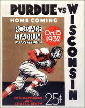 Purdue Boilermakers vs. Wisconsin 1932 Vintage NCAA Program Cover  METAL... - $34.72 CAD