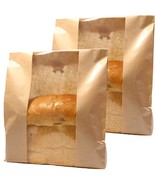 Gm Home 50 Pcs Toast Paper Bag Kraft Bread Bag With Front Window Label S... - £23.71 GBP