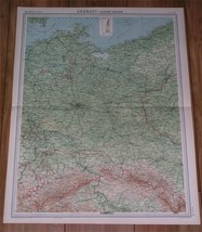 1922 Vintage Map Of Eastern Germany Western Poland Silesia Pomerania Stettin - £21.99 GBP
