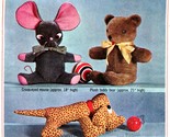 Set of Stuffed Toys Sewing Pattern, Simplicity 6810 Mouse Bear Dog and H... - $14.73