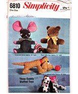 Set of Stuffed Toys Sewing Pattern, Simplicity 6810 Mouse Bear Dog and H... - £11.59 GBP