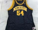 Vintage University of Michigan Champion Jersey Mens 52 Navy Blue Yellow #54 - $59.39