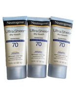 (3) Neutrogena Sunscreen Ultra Sheer SPF 70 Dry Touch Lotion 3 OZ Each E... - £19.74 GBP