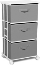 Max Houser Dresser Tower With 3 Drawers,Fabric Dresser Drawer, Dark Grey - $50.94