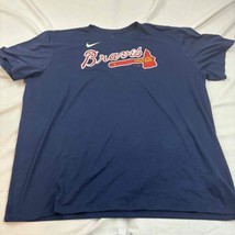 Atlanta Braves MLB Baseball Nike Unisex T-Shirt Navy Short Sleeves Crew ... - £16.28 GBP
