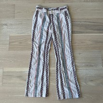 Elevenses Anthropologie Linen Blend Striped Pants sz 6 - £23.19 GBP