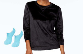 HUE Womens Sueded Fleece Top Size Small Color Black - £19.37 GBP