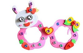 Set of 3 EVA Sticker Easy Crafts for Kids DIY Colorful Glasses(Rabbit) image 2