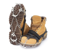Henoty Crampons 19 Spikes Ice Cleats Traction Snow Grips for Hiking Boots Large - £18.26 GBP
