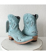 Lane COSSETTE Womens Cowboy Bootie Size 6 Western Cowgirl Blue Short Ankle Boots - $262.35