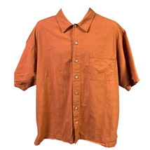 Wrangler Rugged Wear Mens Burnt Orange Textured Short Sleeve Button Up Shirt XL - £10.79 GBP