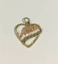 14k Two Tone Gold Amor Heart Charm - $70.00
