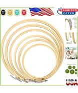 Versatile 6-Piece Embroidery Hoop Set - Bamboo Rings for Cross Stitch Pr... - $280.49 MXN