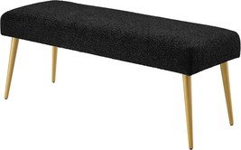Ball &amp; Cast Upholstered Bench, 44&quot;W, Black - $2,026.51 MXN