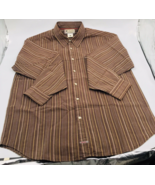 Columbia Sportwear Vertex Brown Striped Long Sleeve Shirt Sz Large - £11.05 GBP
