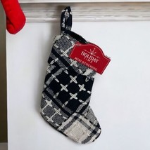 Holiday Time Mini Black &amp; White Plaid Christmas Stockings 7&quot; New - $7.85