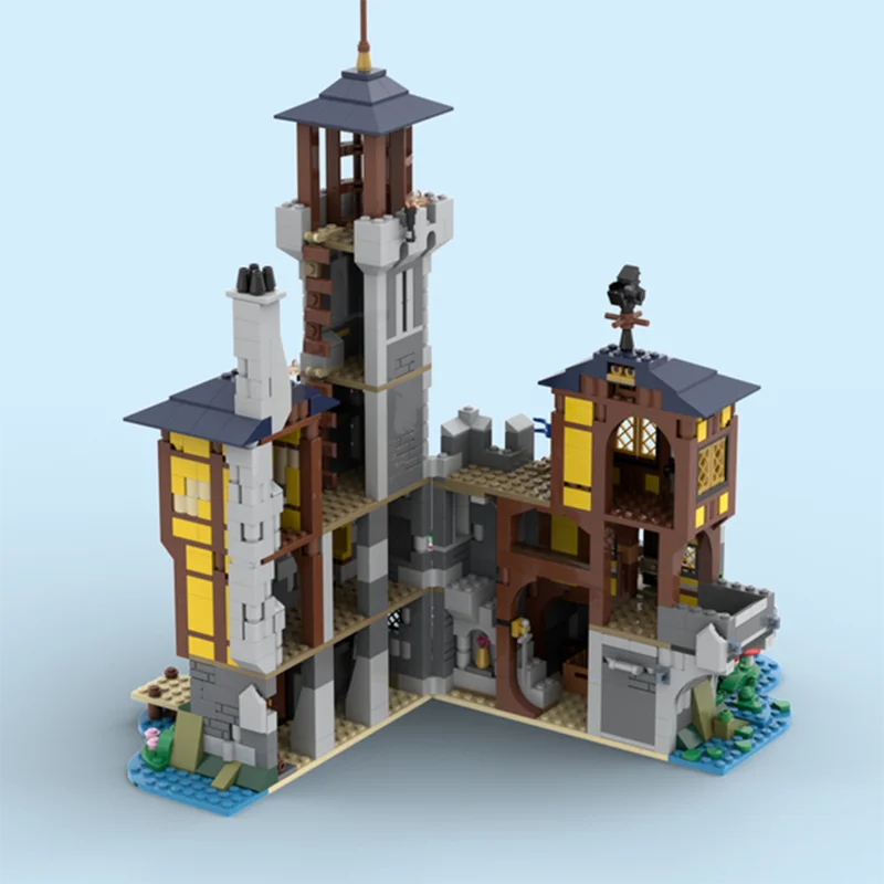 3211PCS MOC Black Falcon Lord&#39;s Castle Street View Middle Ages Architecture - £312.74 GBP+