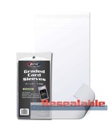 50 packs of 100 (5000) BCW 3 ¾&quot; x 5 ½&quot; + 1&quot; Flap Resealable Graded Card ... - €118,14 EUR