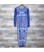 Awake Luxe Plush Rainbow Unicorn Fair Isle One Piece Pajama Blue Womens ... - £13.23 GBP