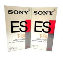 Sony ES T-120 Lot of 2 Blank VHS Videocassette Brand New Sealed - £10.09 GBP