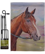 Clever Horse Flag Garden Stake Banner Pole Stand Set, Outdoor, Made Gifts. - $42.92
