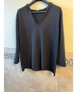 J. JILL Blach Cashmere Tunic Hoodie SZ S EUC - $88.11